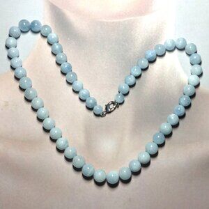 Natural Blue Celestite Quartz Necklace.